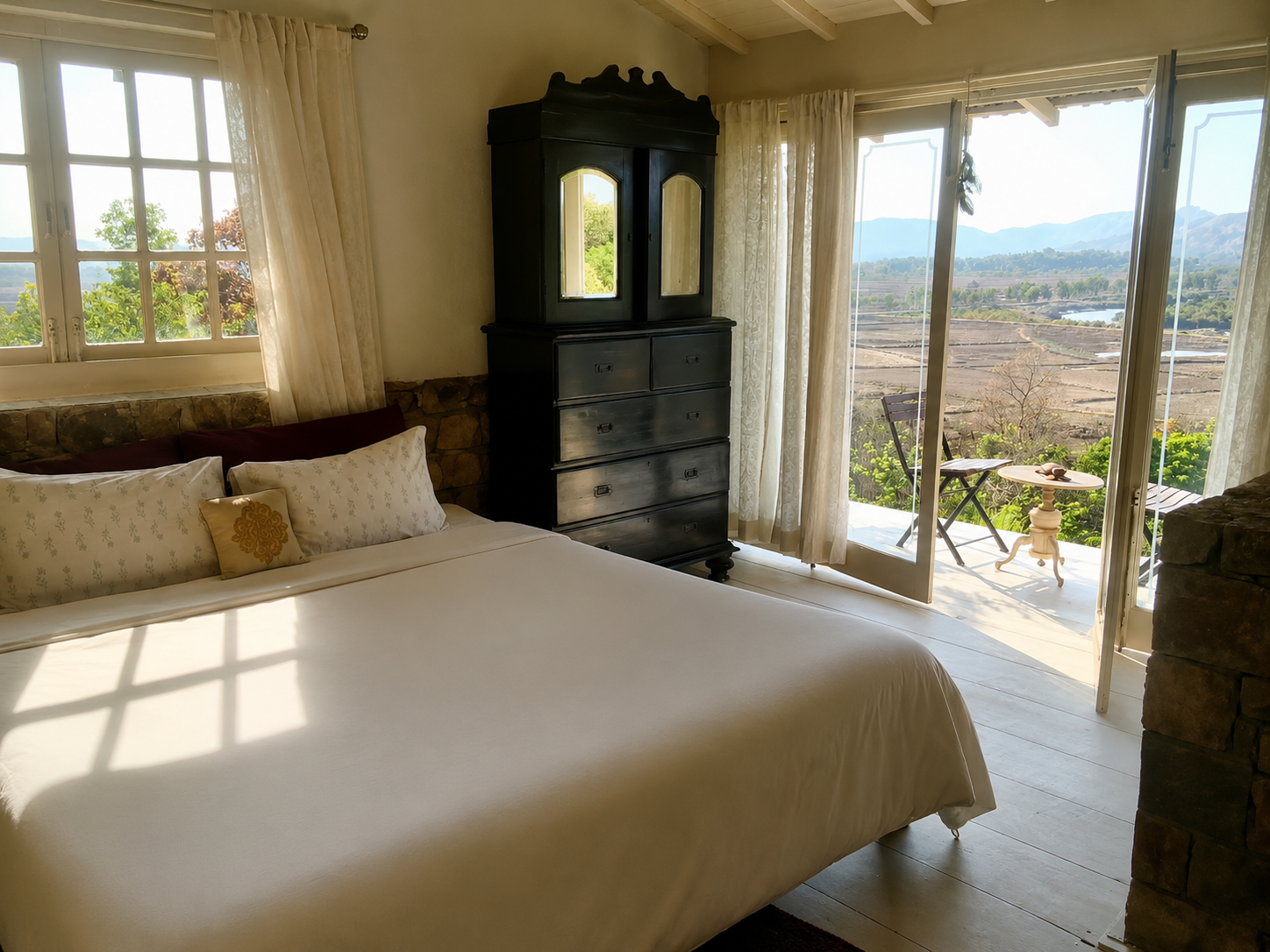 Pool Side Cottage bedroom at Firefly Alibaug